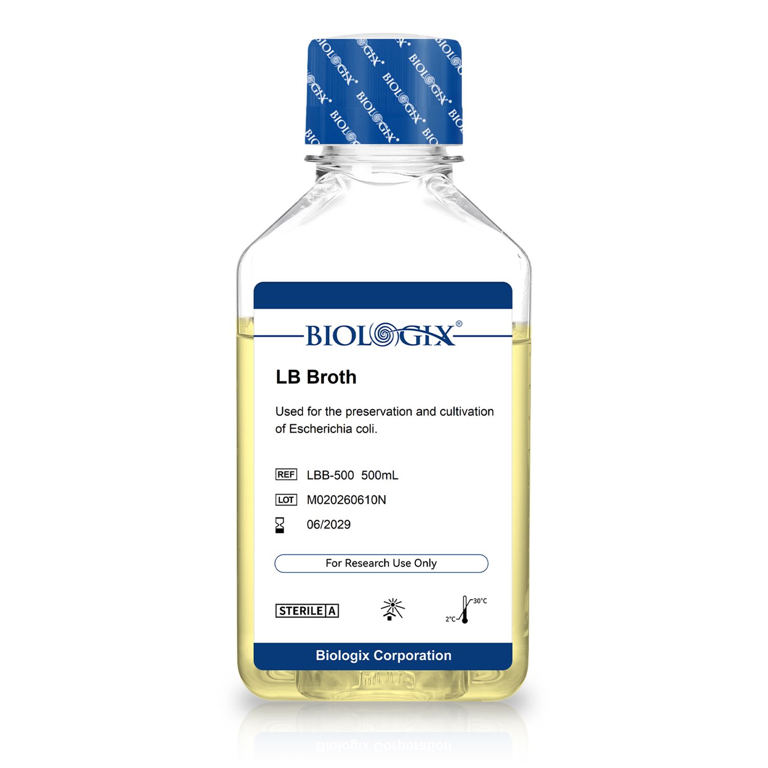Biologix® LB液体培地、滅菌済み、500mL/ボトル