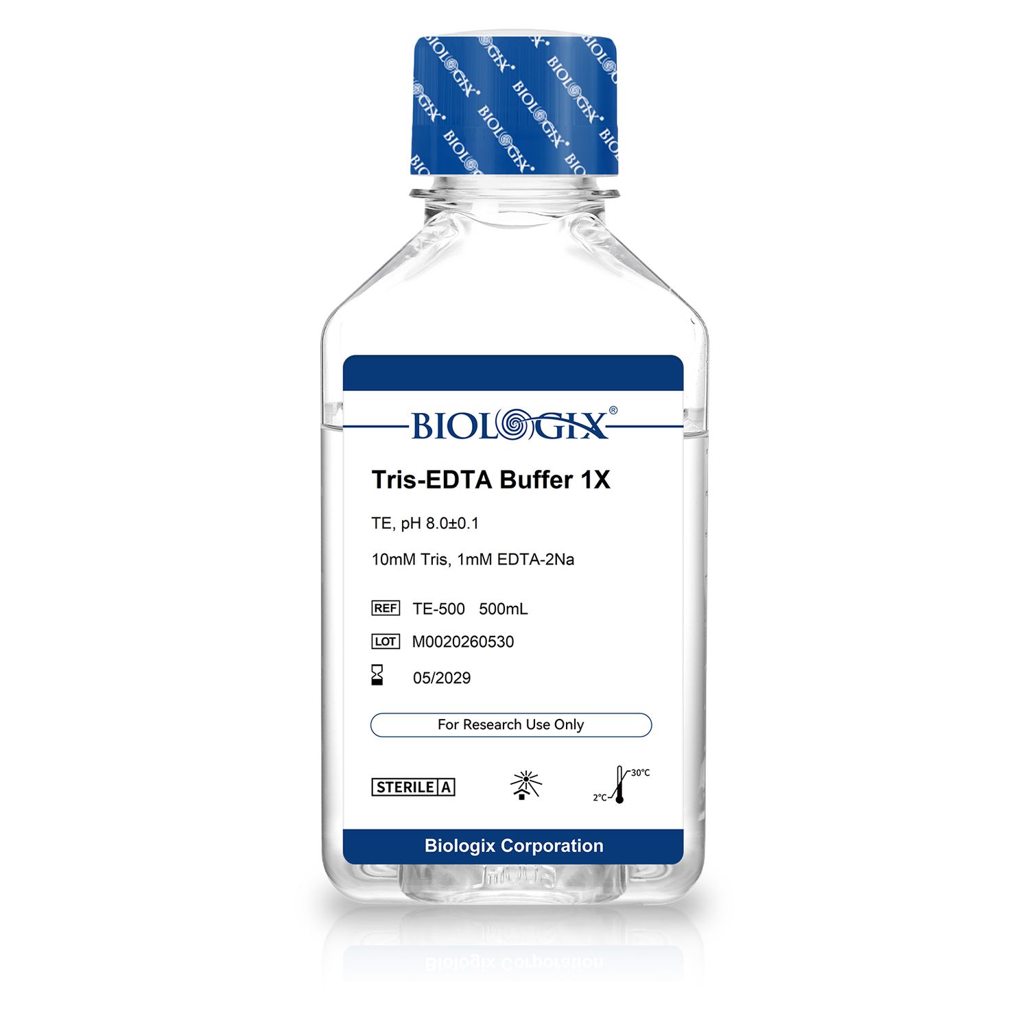 Biologix® TEバッファー 1× Tris-EDTA DNA溶解・希釈・溶出・保存 分子生物学 研究用 500mL