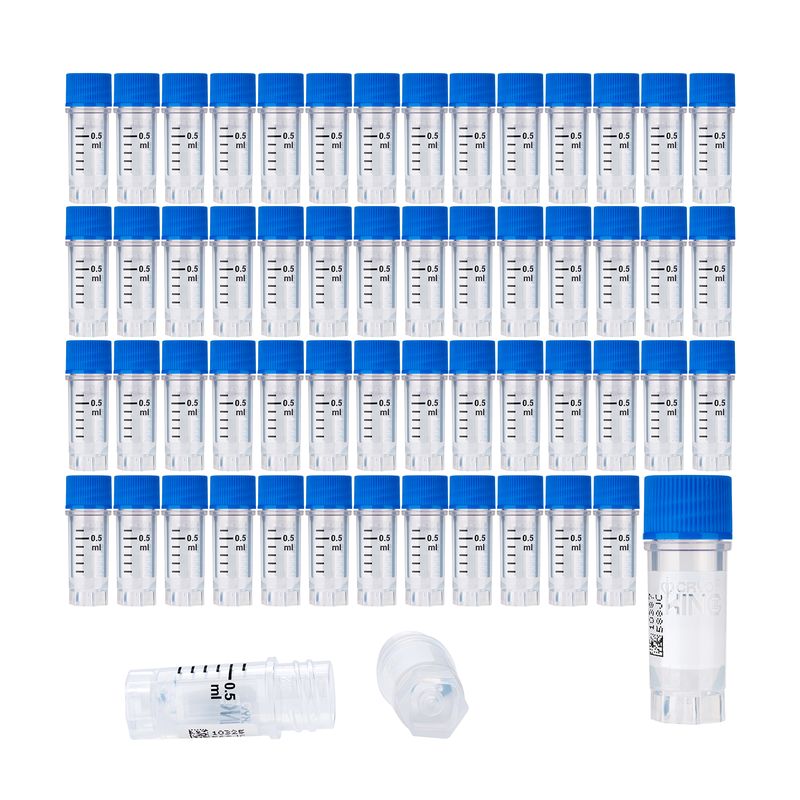 CryoKing® 0.5mL クライオバイアル、側面バーコード、外ネジ式