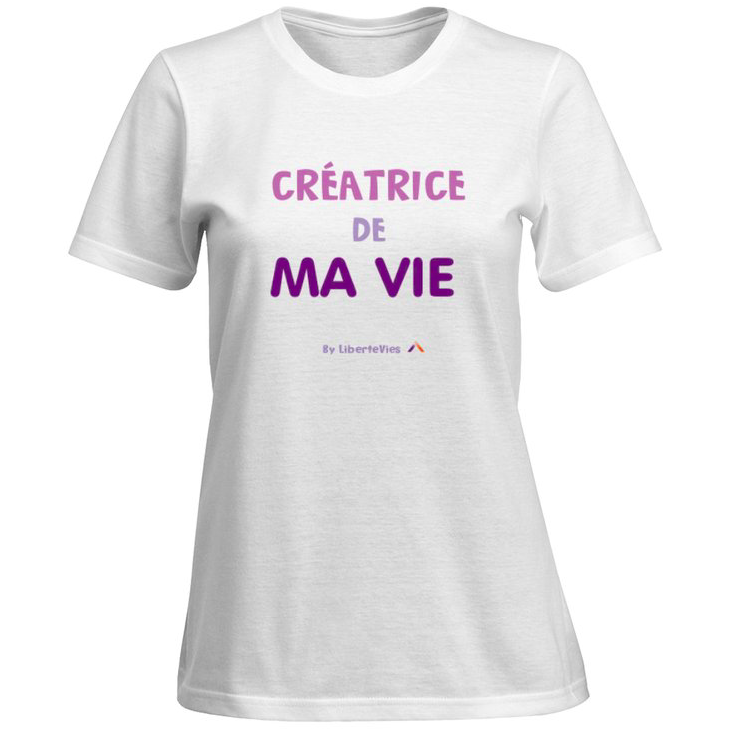 T-shirt Blanc Femme LibertéVies + Message d&#39;ancrage à télécharger