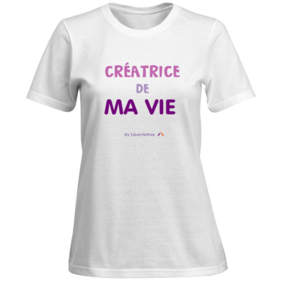 T-shirt Blanc Femme LibertéVies + Message d&#39;ancrage à télécharger