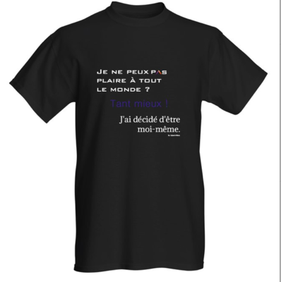 T-shirt Noir Homme/Femme by LibertéVies + Message d&#39;ancrage