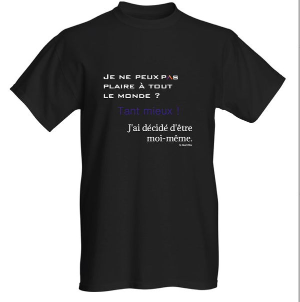 T-shirt Noir Homme/Femme by LibertéVies + Message d&#39;ancrage