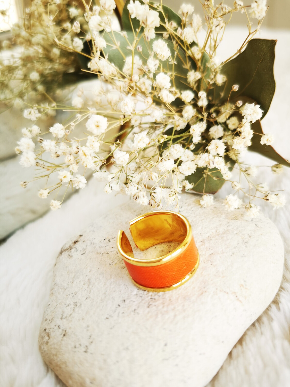 Bague Orange &quot; Vitalité&quot; + Message d&#39;ancrage