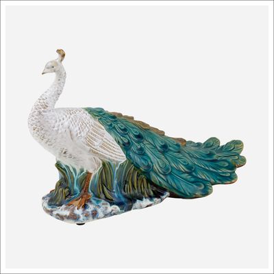 Afshari Peacock Figurine White, green