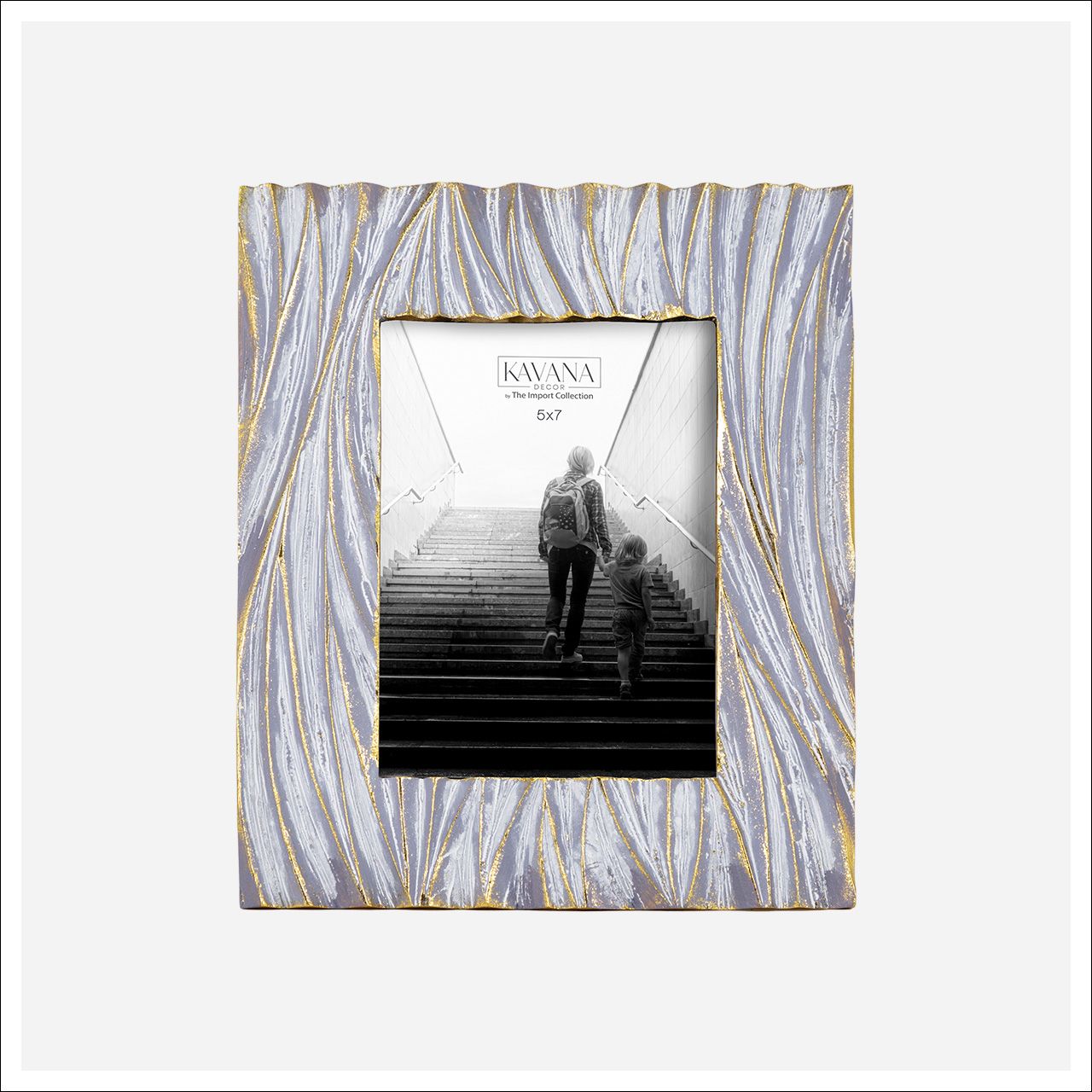 Adelle Frame 5x7 Grey, gold