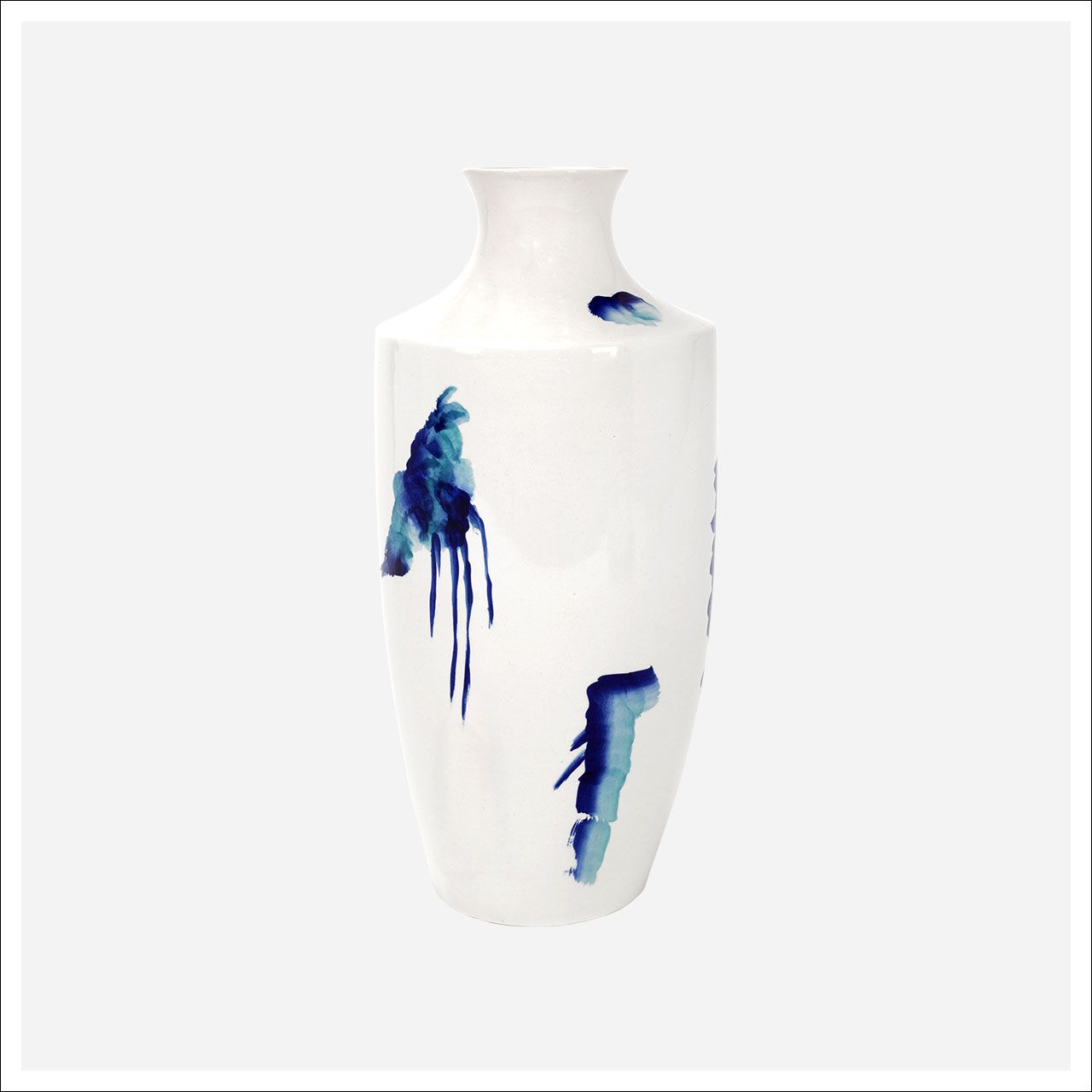 Cloud Tall Vase White, blue