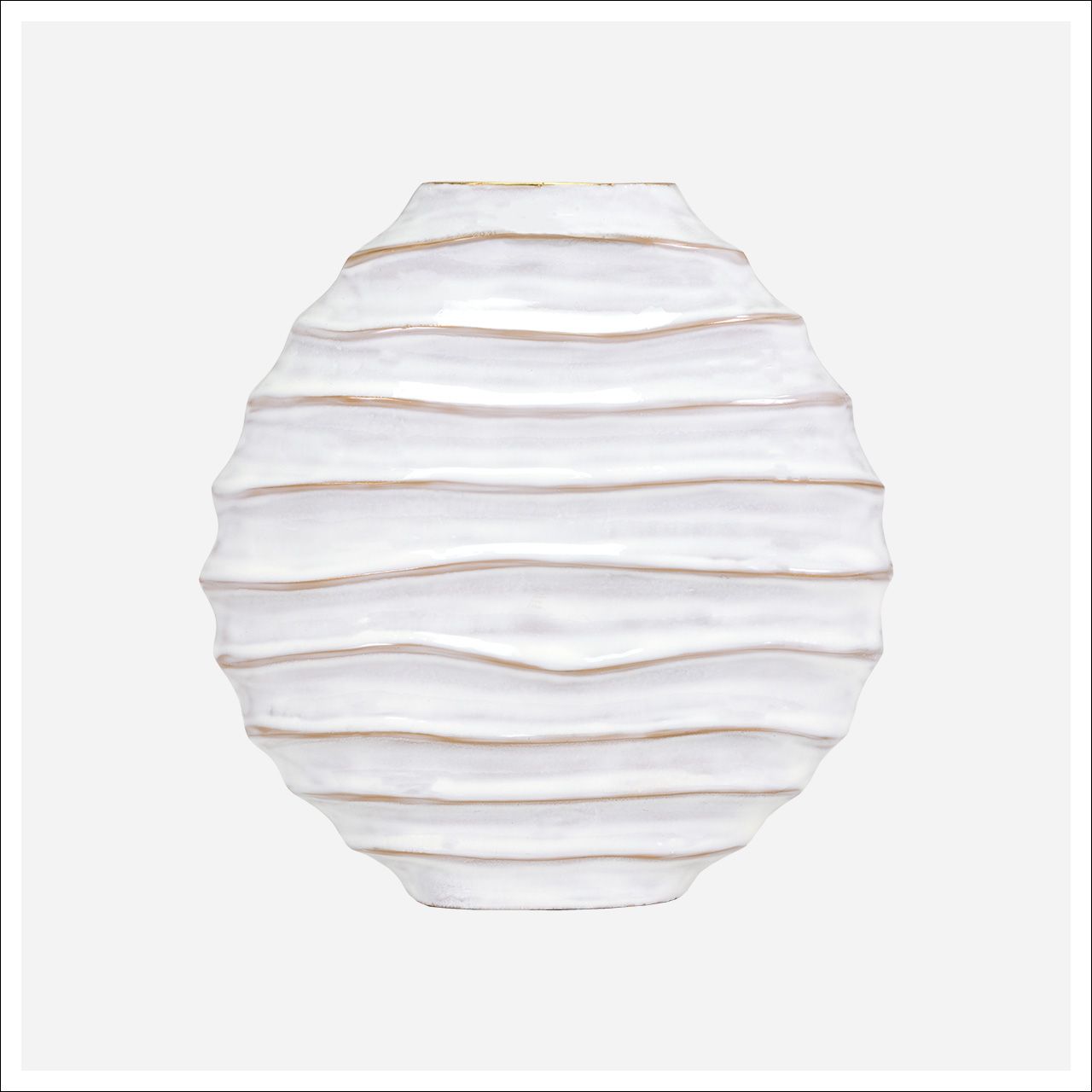 Manuella Large Vase White, gold