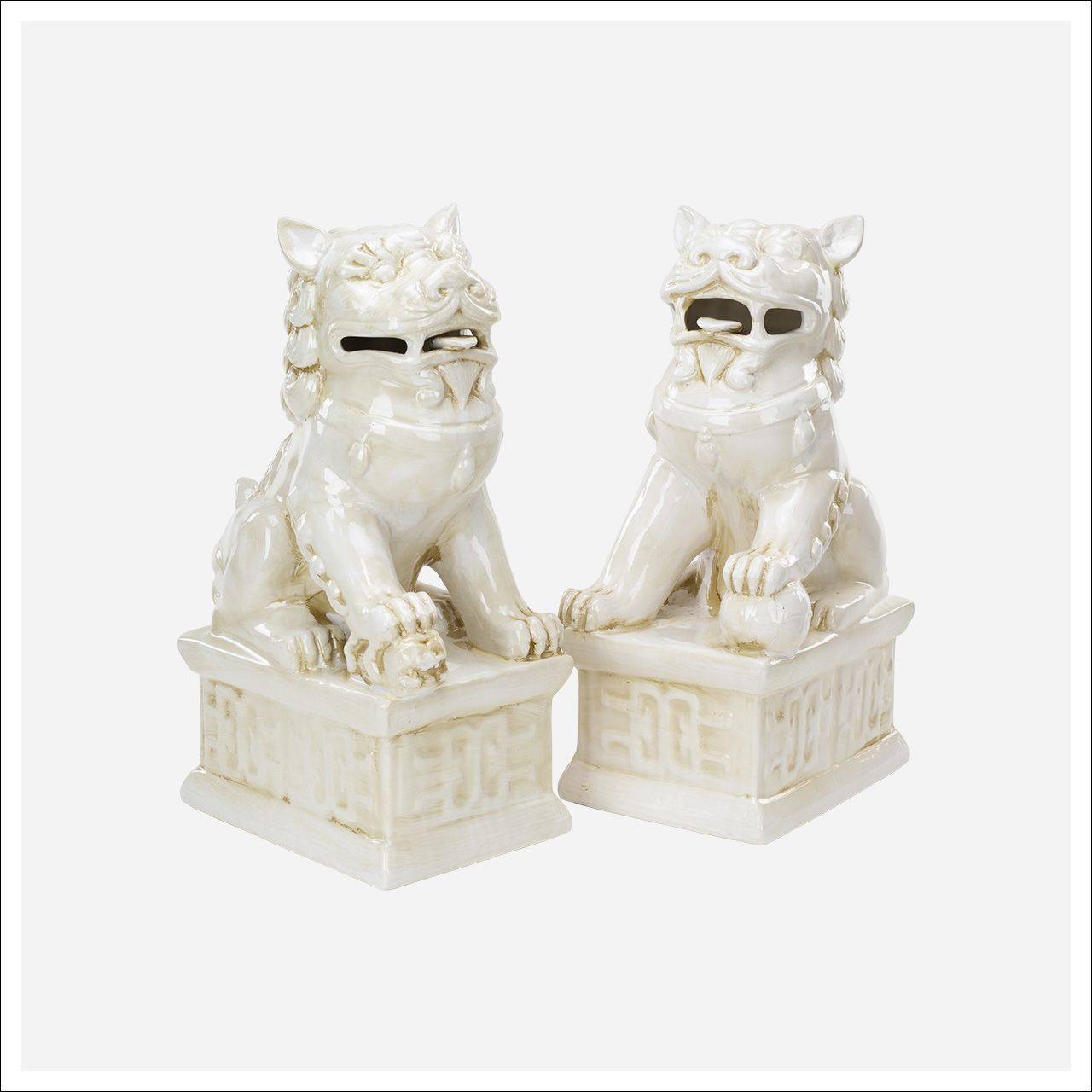 Fu Dog Bookends White