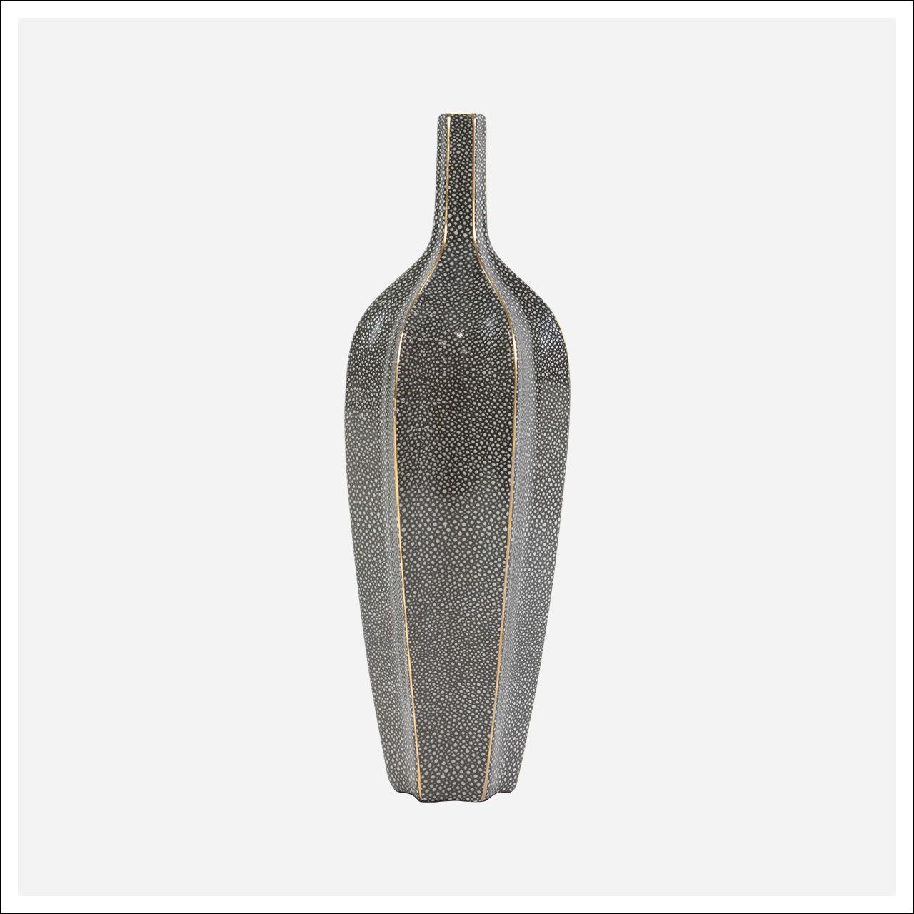 Belton Tall Vase Grey, gold