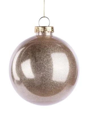 Lacquer Look Glitter Ball Ornament CHAMPAGNE 120MM LACQUER
