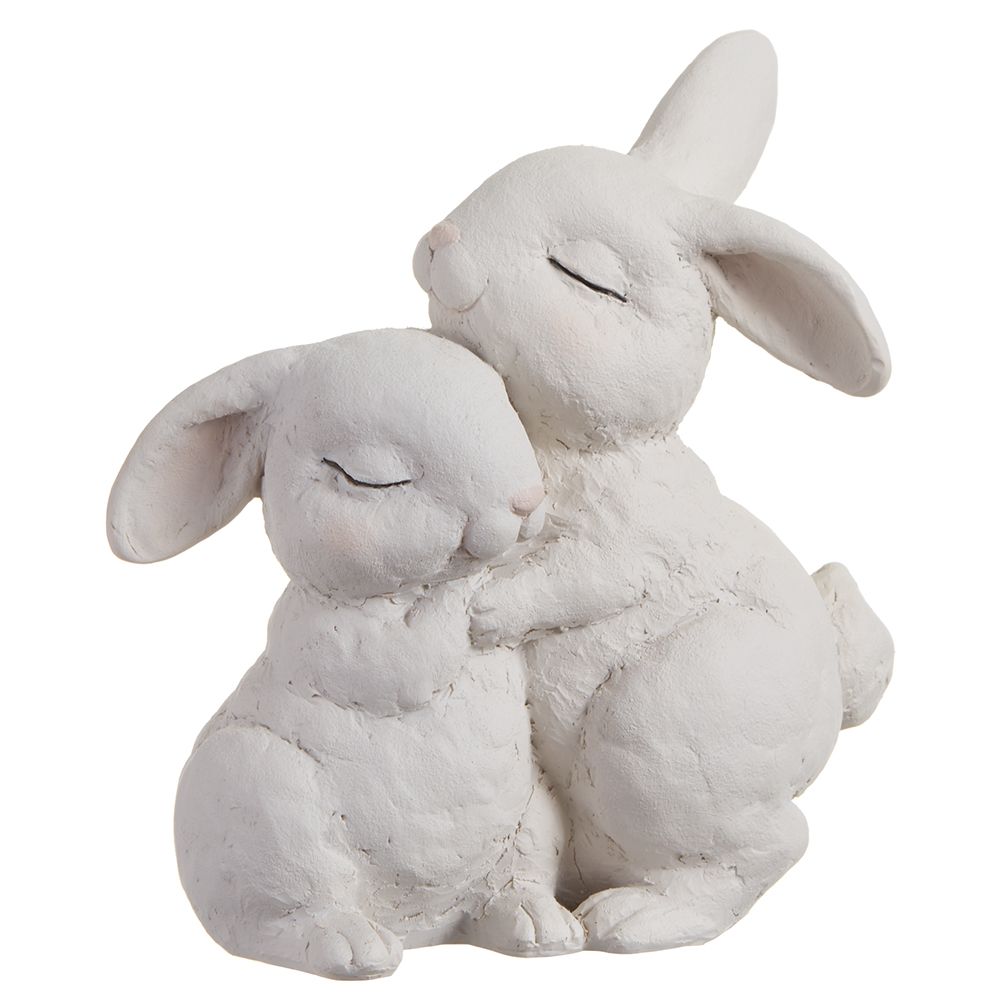 7"HUGGING BUNNIES WH