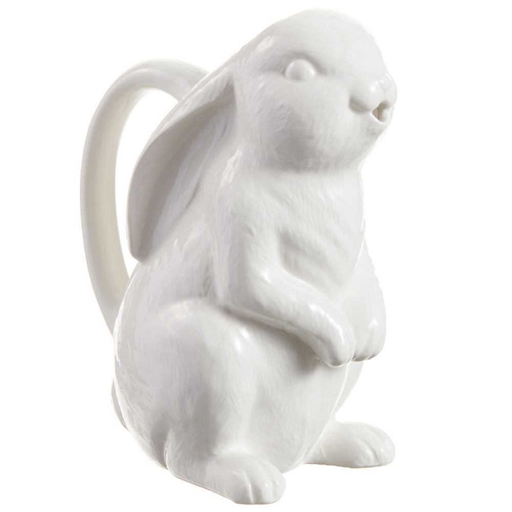 9.5"BUNNY PITCHER WH