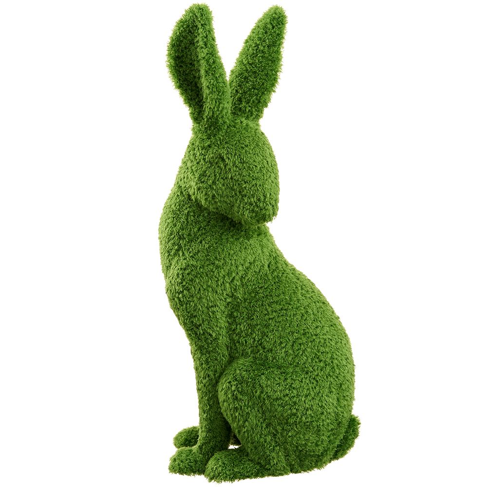 25.5"FURRY MOSS COVERD BUNY GR