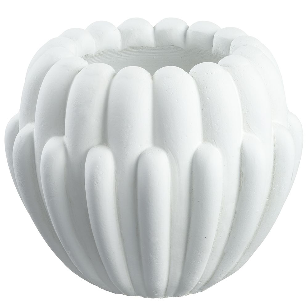 6.25"HX7"D CEMENT PLANTER WH