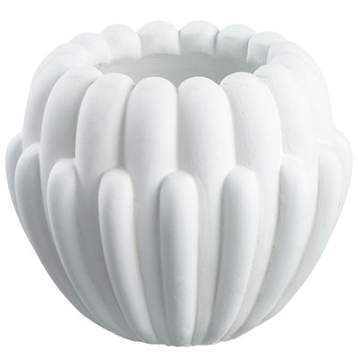 6.25"HX7"D CEMENT PLANTER WH