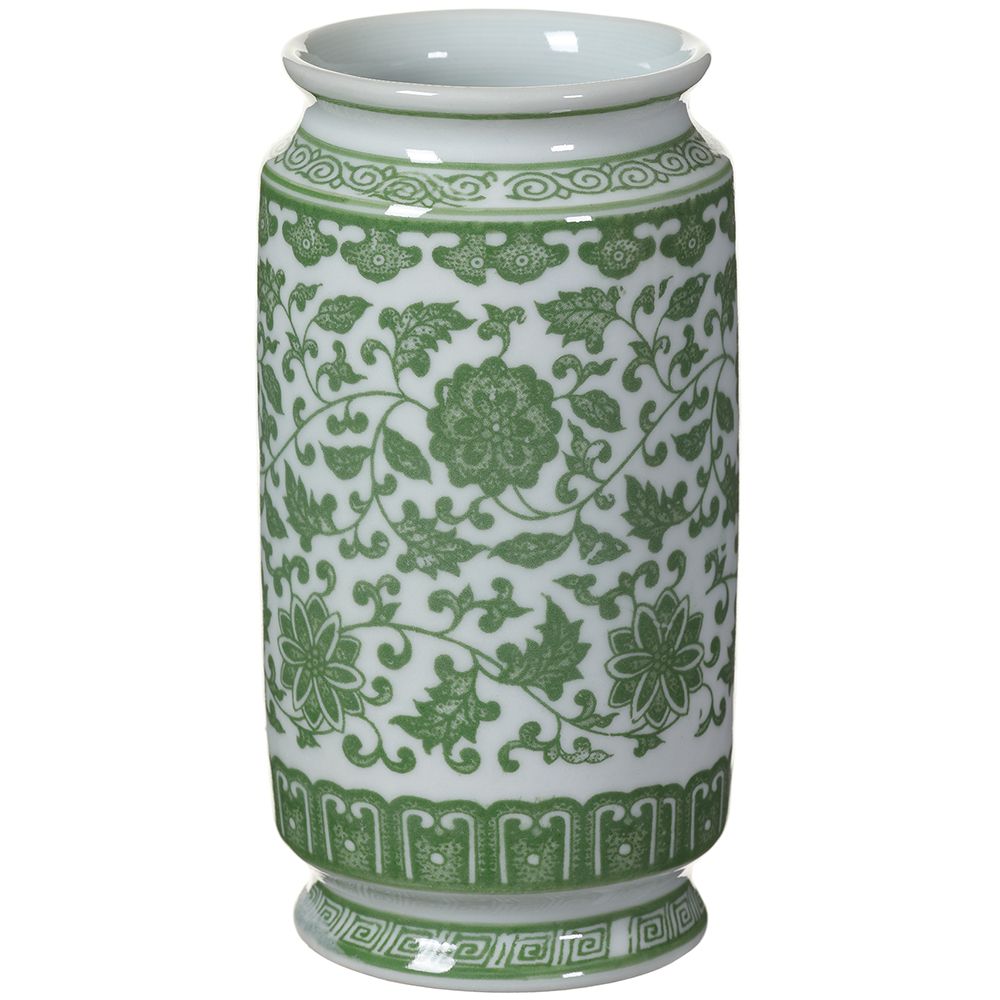 6"CERAMIC VASE GR/WH