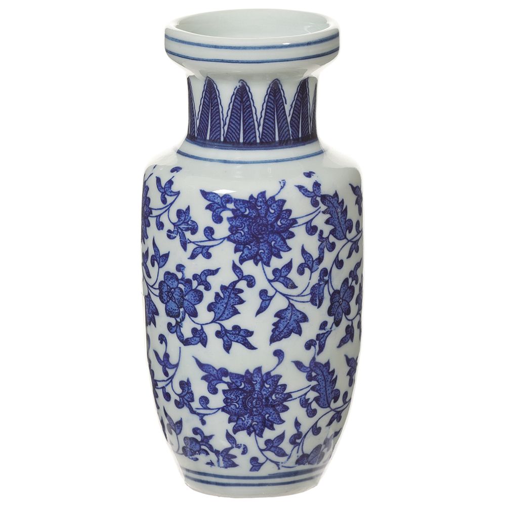 5"CERAMIC VASE BL/WH - ACQ088-BL/WH
