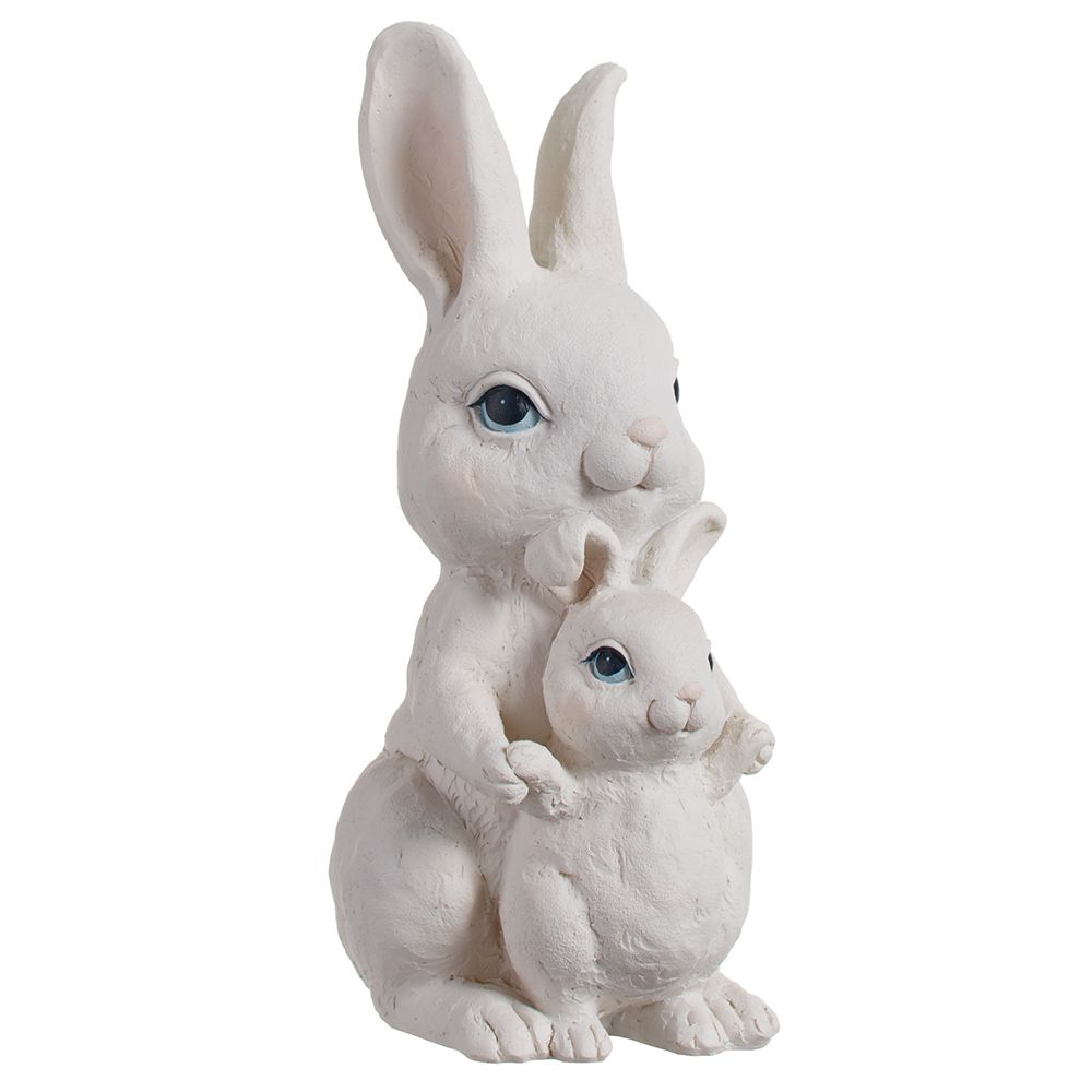8"HUGGING BUNNIES WH