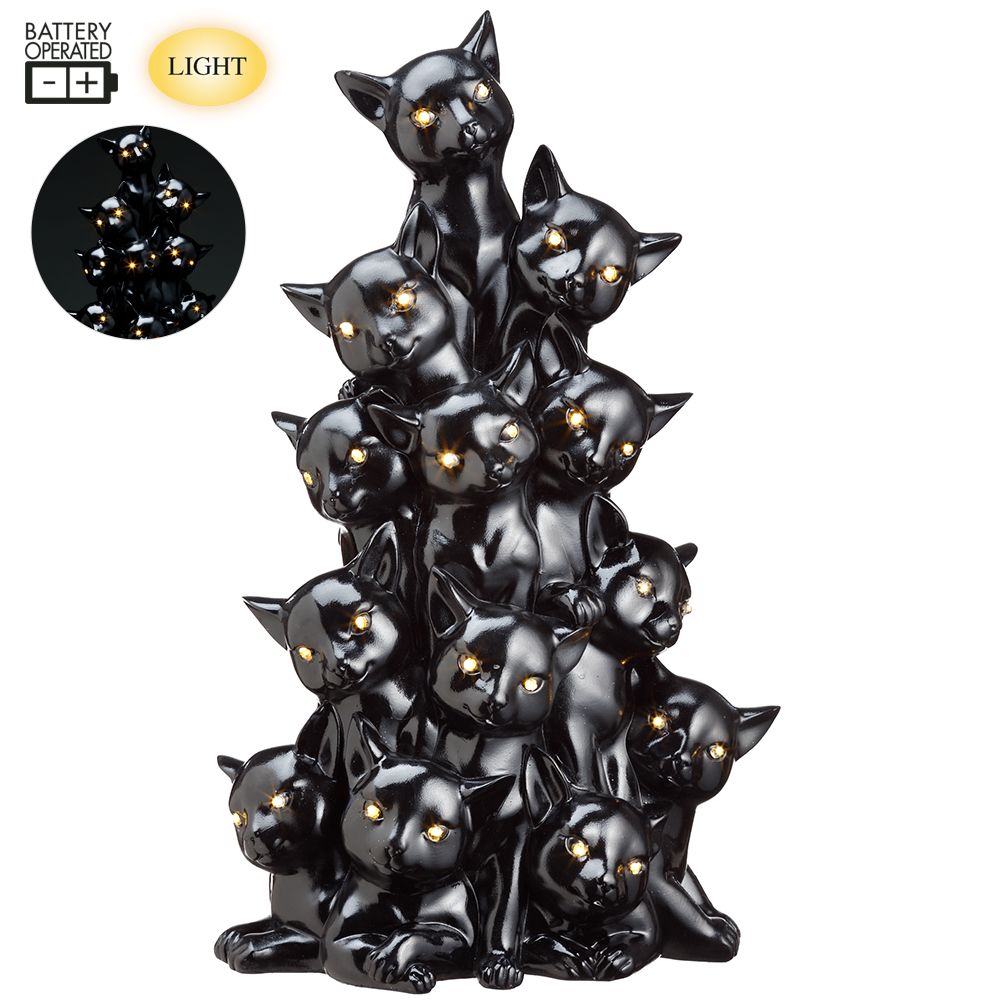 17"B/O CAT TREE W/LIGHT