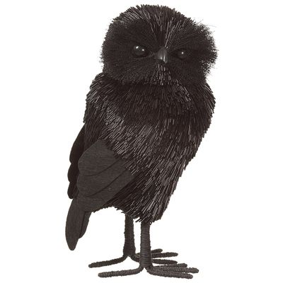 12"PVC SISAL OWL BK
