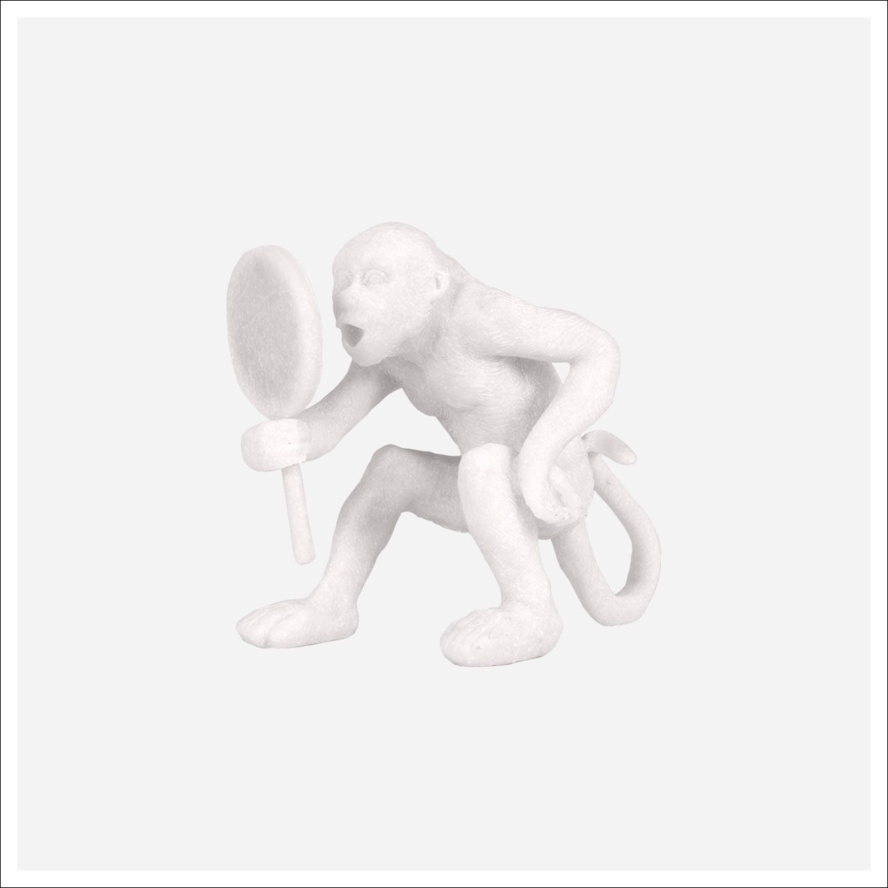 Small Monkey Sculpture-SB White