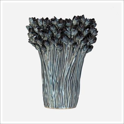 Arlen Azure Tall Vase Blue, black