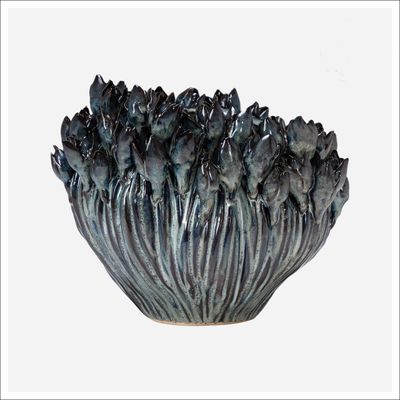 Arlen Azure Short Vase Blue, black