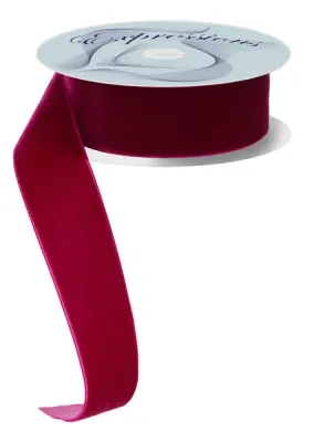 Woven Velvet Ribbon BURGUNDY 1.5" 10 yards