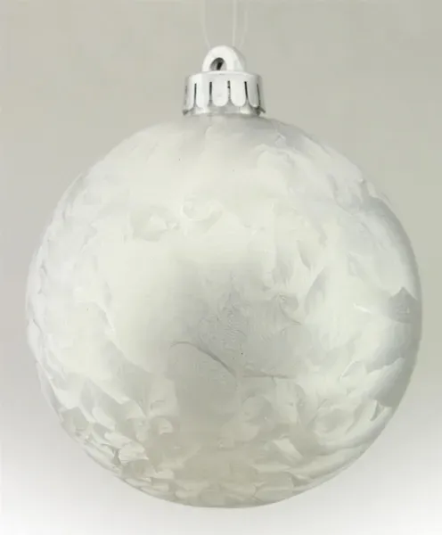 Feather Smooth Ball Ornament SILVER 200MM FEATHER