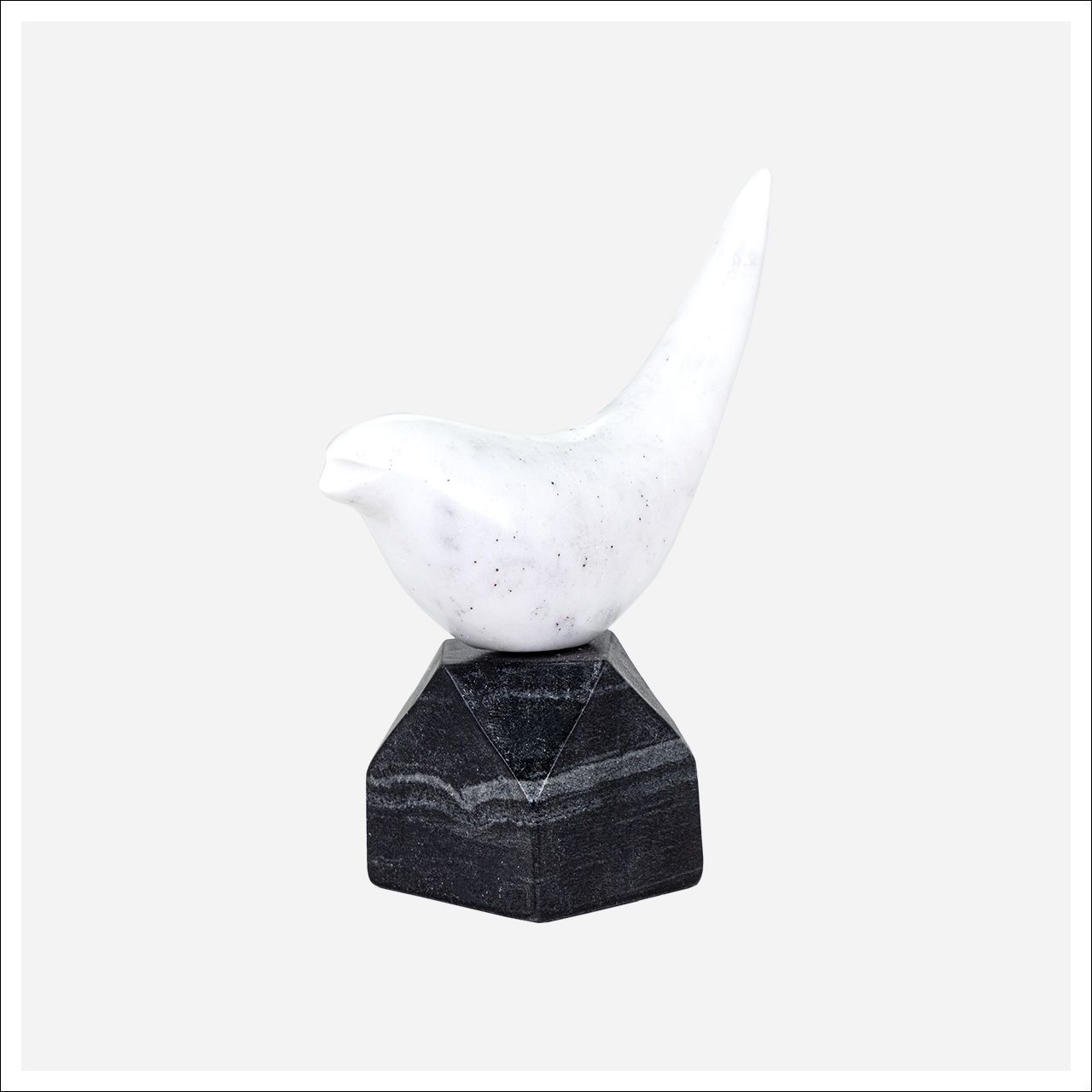 Adilene Bird Figurine White, black