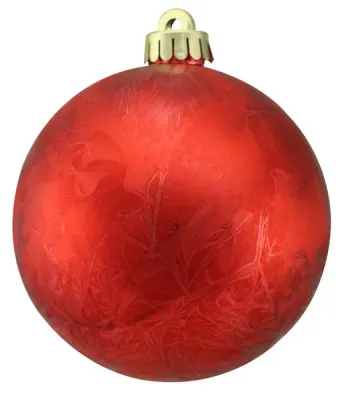 Feather Smooth Ball Ornament RED 150MM FEATHER