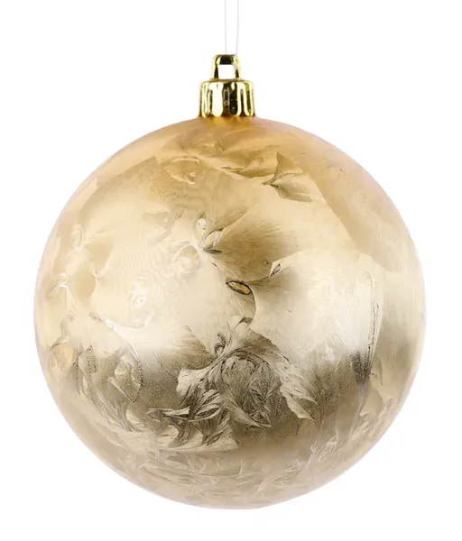 Feather Smooth Ball Ornament Light Gold 100 mm Feather
