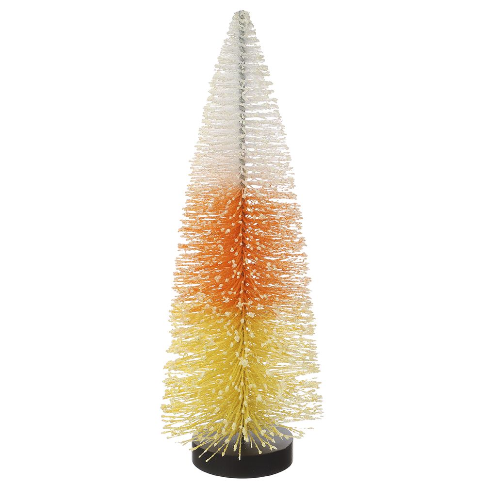 12"BOTTLE BRUSH TREE OR/YE