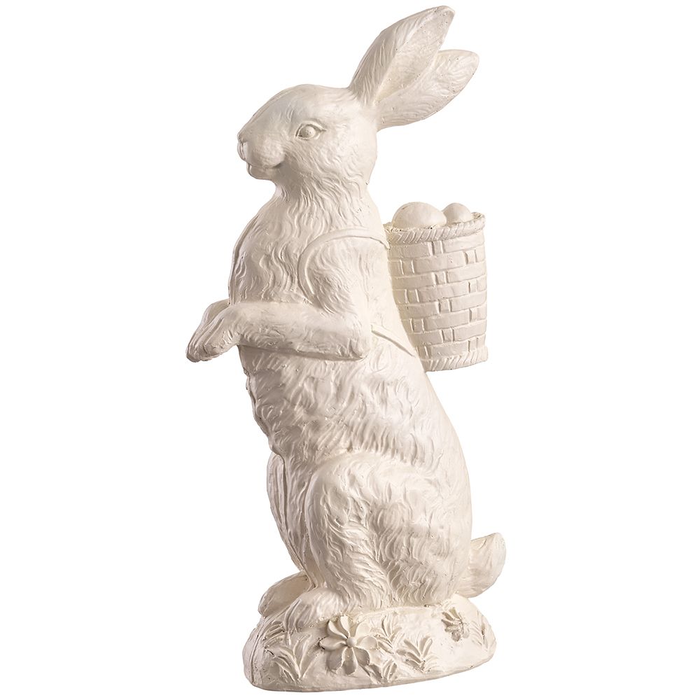14" CHOC BUNNY W/BSKT &amp; EGGS - wh choc