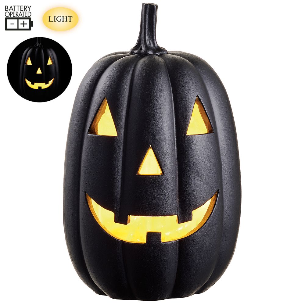 11"B/O JACK-O-LANTERN W/LIGHT BK