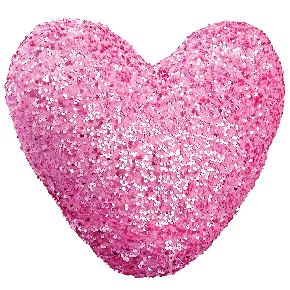 16"SEQUIN HEART PILLOW BT