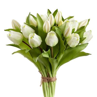 11.75"TULIP BOUQUET WH/GR
