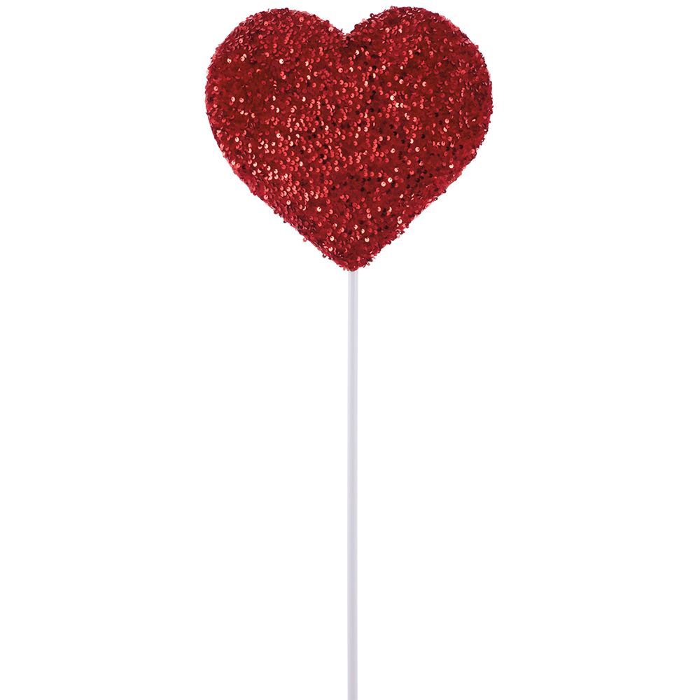 34"SEQUIN HEART PICK RE