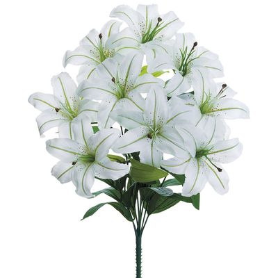 19"LILY BUSH X9 WH