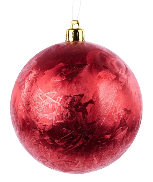 Feather Smooth Ball Ornament RED 100MM FEATHER