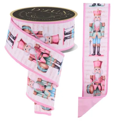 Nutcracker Ribbon IVORY/PINK/MINT/ICE BLUE 2.5" 10 yards