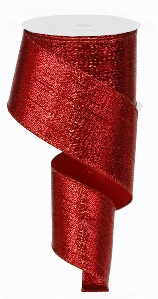 Metallic Ribbon RED 2.5" 10 yards