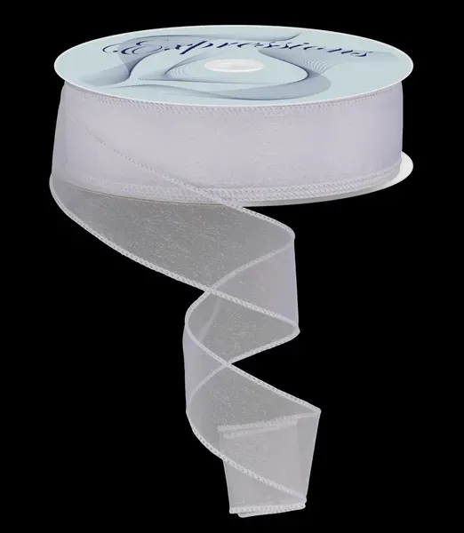 Sheer Organza Ribbon WHITE 1.5" 50 yards