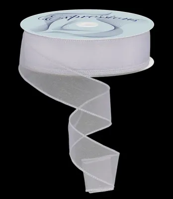 Sheer Organza Ribbon WHITE 1.5" 50 yards
