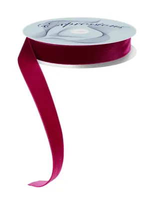 Woven Velvet Ribbon BURGUNDY 7/8" 10 yards