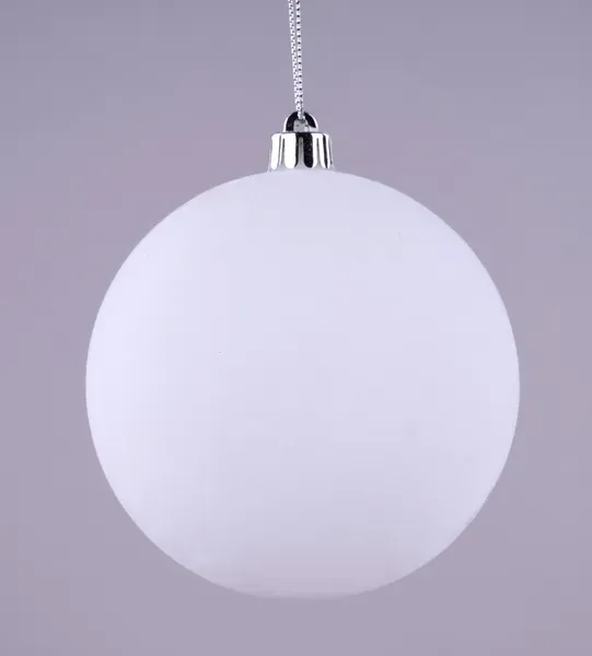 Smooth Flocked Ball Ornament White 100 mm Flocked