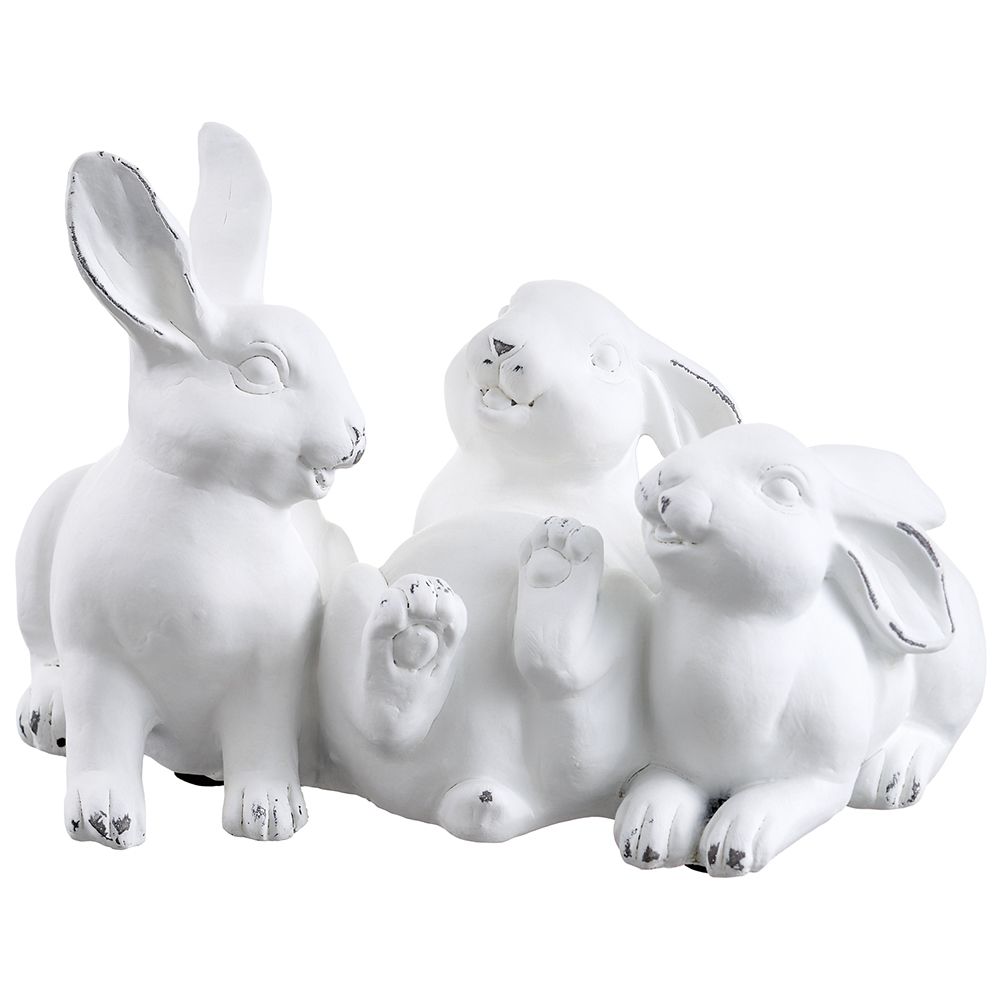 6"PLAYFUL BUNNIES WH