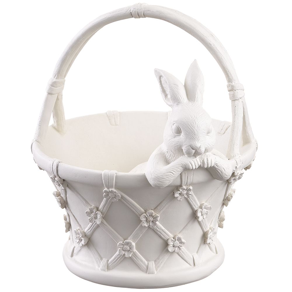 10.5" BUNNY PLANTER WH