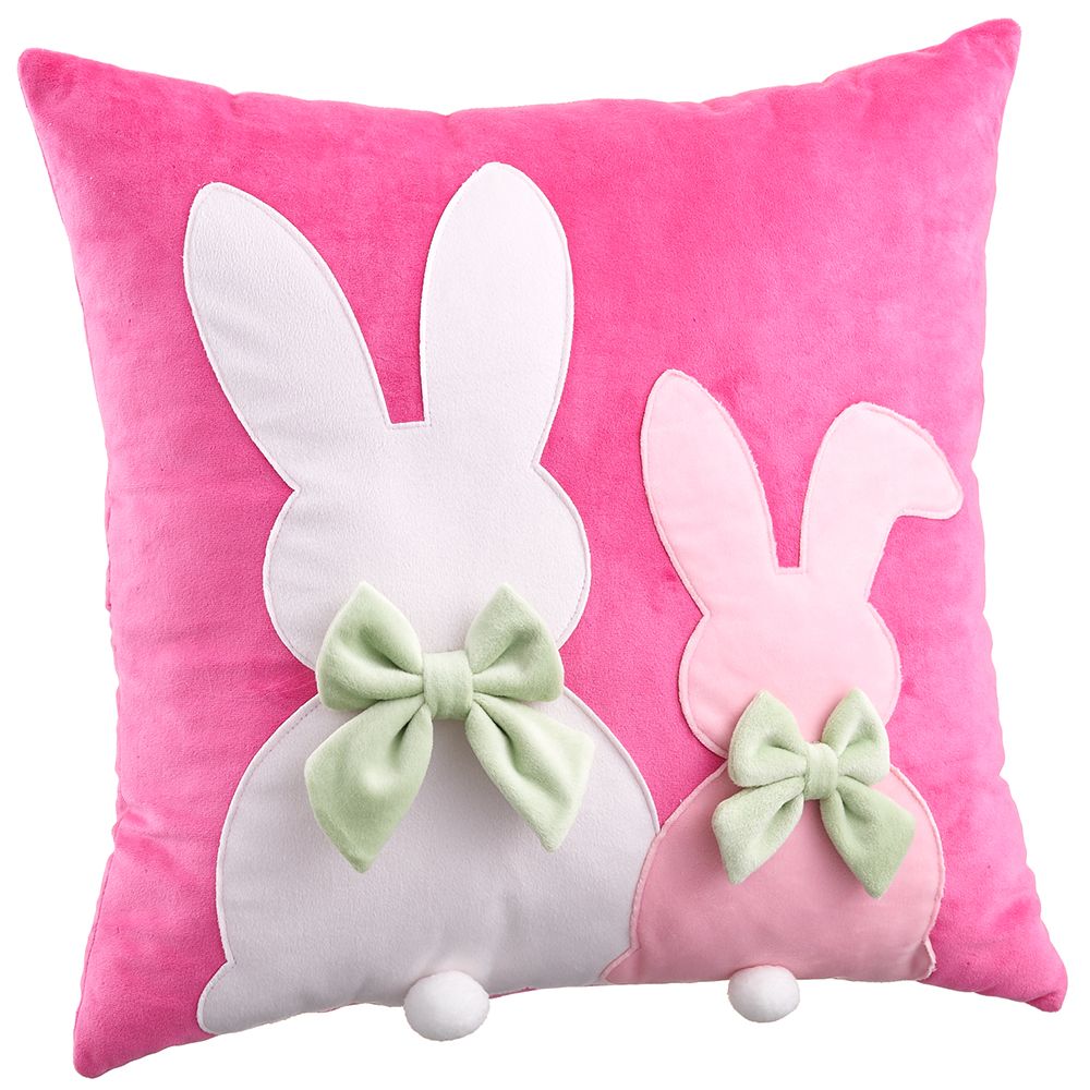 16.5"BUNNY PILLOW PK/WH